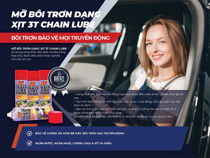 Mỡ bò nước dạng phun 3T chain lube chịu nhiệt