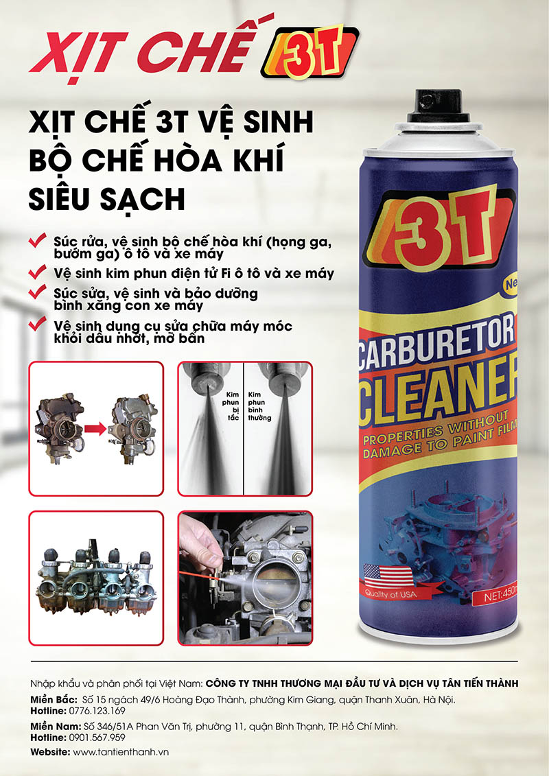 Dung dịch vệ sinh bình xăng con 3T